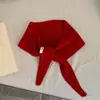¡Todos necesitan uno! Bufanda triangular de punto de color liso, estilo retro coreano, un accesorio casual para mujer