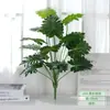 Viajero de hoja plátano palma Areca hoja de tortuga plástico planta verde pequeña con hierba manojo único flor artificial planta en maceta decoración paisajismo