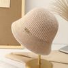 Estilo Coreano Simple Lana Tejida Cálido Sombrero de Cubeta Pequeño para Mujer Otoño e Invierno Nuevo Estilo Japonés Combinable M-estándar Sombrero de Pescador Ninguno