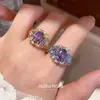 Anillo abierto geométrico ovalado de circón transfronterizo europeo y americano, anillo para el dedo índice personalizado de alta gama de nicho, joyería elegante y simple