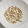 Banhado a Ouro 14K Cor Duradoura Tira Contas Espaçadoras de Prata Quebrada Contas Redondas Pulseira Fósforo Material para Miçangas de Cristal Acessórios DIY
