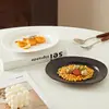 Plato de Cerámica Ovalado Plato para el Hogar Tazón para Yogur Vajilla Japonesa Plato para Postre Occidental Plato para Ensalada de Frutas de Desayuno