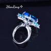 Anillo Aquamarina Santa María de Reikiavik Colgante Ciudad de la Aurora Pendientes Color Tesoro Traje de Diamante Aquamarina