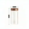 Cocina Tarro Sellado de Vidrio de Borosilicato Alto Tapa de Madera de Acacia Botella para Almacenamiento de Granos Almacenamiento Transparente Tarro para Almacenamiento de Alimentos
