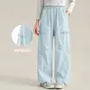 Pantalones para Niñas 2026 Nuevo Estilo de Verano Delgados para Niñas Mayores, Estudiantes de Secundaria, Pantalones de Pierna Ancha, Pantalones Cargo de Verano para Niños