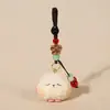 Llavero Colgante Tallado en Madera Hecho a Mano Gatito Colgante para Bolsa Curativa Linda para Mujeres Regalo de Cumpleaños