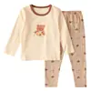 Conjunto de ropa de otoño de algodón puro Clase A para niños, ropa interior sin costuras para niños, pantalones largos de manga larga, pijama para casa para niños pequeños