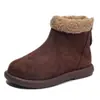 Botas de Nieve para Niñas 2026 Invierno Más Terciopelo Engrosadas Cálidas Suela Suave Antideslizante Cierre Trasero Estilo Coreano Versátiles Botas de Algodón Mate