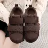 Sapatos Birkenstock de Veludo Fofo Femininos 2026 Inverno Novo Estilo Coreano Plataforma Solado Grosso Aumento de Altura Quentes de Algodão Sapatos Casuais