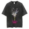 Camiseta lavada de anime transfronterizo MobPsycho100, ropa urbana para hombre, moda casual retro gráfica Harajuku