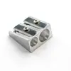 Caneta Faca de Plainar Metal Alumínio Quadrado Buraco Duplo Buraco Único Afiador de Lápis Portátil Pequeno Mini Afiador de Lápis Portátil