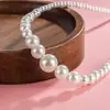 OT Koushi Jia Collar de Perlas de Vidrio Imitación para Mujer 2024 Nuevo Cadena de Clavícula de Lujo Ligero Cadena de Cuello Versátil