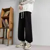 Pantalones casuales estilo americano vintage, pantalones de chándal fluidos para hombre, marca de moda, pierna ancha holgada, versátiles, pantalones casuales cálidos, nuevo estilo de moda