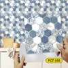 Pegatinas de Pared Autoadhesivas Florales de Mandala Hexagonal Marroquí Impermeables Cocina Baño Bohemio Étnico Azulejo Falso