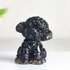 [Teddy de Vestir] Enfeites de filhote de vestir Desktop adoráveis decorativos produção de resina e cristal natural
