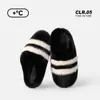 Chinelos de Algodão com Estampa de Vaca para Exportação TPR para Mulheres, Espessos e Quentes, Chinelos de Pelúcia para Casais, Chinelos de Pelúcia Antiderrapantes de Inverno para Homens