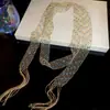 Pulsera Hueca de Cristal Collar Moda Transfronteriza Europea y Americana Versátil Elegante Cadena para Suéter Set de Joyería de Lujo Ligero de Alta Gama