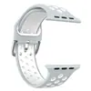 Adecuado para Apple Watch Ultra9876543210 Generación Se Sports Hebilla de Hierro de Dos Tonos Correa de Reloj de Silicona