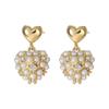 Aretes de Perlas Francesas Retro con Aguja de Plata S925 para Mujer Diseño Nicho y Estilo de Comunicación Amor Joyería para la Oreja Aretes Exquisitos