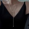 Colar Puxa-Fácil Letra Amor Resistente para Mulheres, Estilo Coreano, Design Minimalista, Nova Corrente para Suéter