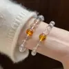 """Cuenco del Tesoro""" Cristal Blanco Natural Huangtashan Huang Asei Pulsera de Cristal de 10 mm como Regalo para Mejores Amigas y Novias
