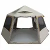 Tienda inflable personalizada para camping al aire libre transfronteriza, tienda hexagonal a prueba de mosquitos, protección solar y contra la lluvia para exteriores, tienda portátil automática