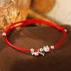 Sob a Bananeira Prata S925 Ano Novo Lúcido Gato Peixe Pulseira Feminina Simples Nicho Cordão Vermelho Pulseira Presente