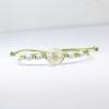 Pulsera de cristal con gema de tiempo flor real flor de encaje natural flor seca joyería de mano tejida suministro para puesto de mercado nocturno