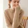 26 Estilos Nuevos de Camisetas Base de Cachemir de Cuello Alto Parcial para Mujer, Patrón de Diamantes Grandes, Manga Larga, Versátiles, Holgadas, Gruesas y Suaves, Amigables con la Piel