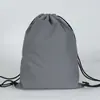 Mochila de Poliéster Refletiva com Bolso de Cordão Esportiva para Academia Bolsa de Armazenamento para Viagem com Logotipo Personalizado