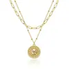 Collar Colgante de Moneda Europea y Americana de Amazon Cadena de Moda Abierta en Capas Tendencia Joyería de Cadena Regalo para Mujeres