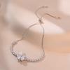 AliExpress Pingente Rotativo Mulheres de Quatro Folhas Trevo Opala Coração Micro-incrustado Zircônia Quatro conjuntos Titanium Aço Clavicle Chain