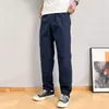 Pantalones casuales de moda para hombre de cintura alta, pierna recta, para primavera y otoño, corte holgado, resistentes a las arrugas, no necesitan planchado, marca de tendencia, color liso versátil
