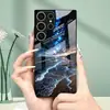 Aplicável para capa de celular Samsung S26ULTRA A57 Lua S24 capa protetora concha de vidro temperado A07 Ondas da Praia