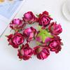 Caja de flores para boda al por mayor de 8 cm, rosa de cristal artificial, rosa de franela, flor artificial para coche de boda, flor de seda, flor artificial