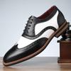 Amazon Aliexpress Venda Quente Transfronteiriça Masculina Retro Britânico Esculpido Casual Bico Fino Cadarço Versátil Sapatos Masculinos 26013