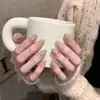 Uñas con Temperamento Fresco Llevando Diamante Rosa Mariposa Uñas Postizas Deseo Puro Piezas de Uñas Avanzadas Pegatinas para Uñas Largas