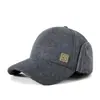 Boné de Beisebol à Prova de Vento para Uso Externo no Inverno para Homens de Meia-Idade e Idosos, Boné com Aba de Lã de Uso Duplo com Proteção para Orelhas, Forrado com Fleece, Espessado e Quente para Mulheres