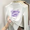 Ropa interior básica para niñas con forro polar de otoño e invierno, camiseta de manga larga cepillada para niños, cuello semi-alto, top cálido para niños mayores