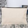 Bolsa de Almacenamiento tipo Clutch de Lona Bolsa con Cremallera Ecológica de Algodón Puro Bolsa con Cremallera Estilo Coreano Bolsa Cosmética para Mujer Bolsa de Lona Personalización