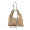 Bolso de hombro retro de gran capacidad, popular, de moda 2023, nuevo, con cadena, color sólido, informal, sencillo, para mujer