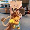 Chaveiro de urso de manteiga genuíno feminino fofo criativo requintado cura moldagem por injeção urso boneca chaveiro bolsa pingente
