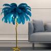 Lámpara de Pie de Plumas Personalizada Lámpara de Pie Decorativa para Dormitorio Lámpara de Sofá para Sala de Estar Estilo Ins Viento Escandinavo Lámpara de Pie de Plumas Lámpara de Noche