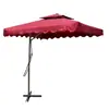 Sombrilla de Patio Cantilever de 4 Costillas de 2.2M/2.5M con Volante, Manivela y Base Cruzada, Parasol para Patio Trasero, Piscina, Jardín