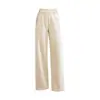 Pantalones de pierna ancha de mezcla de lana simples y estilizados para mujer, nueva colección otoño/invierno 2026, de cintura alta, corte ajustado, diseño de pierna recta, con una caída fluida, adecuados para el trabajo y el uso casual