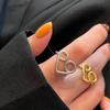 Anillo tejido con textura de serpiente original, de estilo francés, ligero y de lujo, con temperamento anudado, para chica encantadora, anillo abierto para dedo índice.