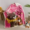 Manta de Lana de Cordero para Niños, Manta Gruesa de Doble Capa para Siesta en Sofá, Manta Cubierta de Franela y Vellón de Coral para Estudiantes de Jardín de Infancia y Escuela Primaria