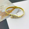 Pulsera con hebilla de acero titanio chapado en oro real de 18K, pulsera de lujo estilo ins, pulsera de esmalte con gota de esmalte, fabricantes al por mayor, explosiones