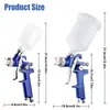 H-827+H-2000 Pistola de Pintura para Móveis de Carro Pistola de Pintura com Alta Atomização Pistola de Pintura Pneumática Primer Profissional Pistola de Pintura