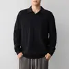Suéter Masculino Mokamke de Alta Qualidade com Gola Seagull para o Dia a Dia, Novo Suéter de Tricô com Costela Vertical para Homens Outono 2026, 22300